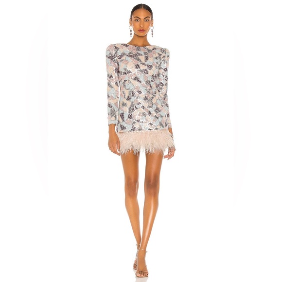 BRONX AND BANCO - ENIGMA BLANC MINI DRESS - BEIGE & MULTI - Picture 1 of 10